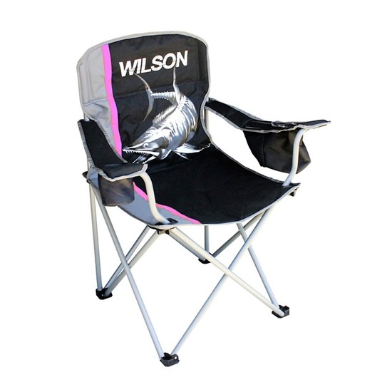 Wilson Deluxe Pink Camping/Fishing Chair with Lined Cooler Bag and Cup Holder