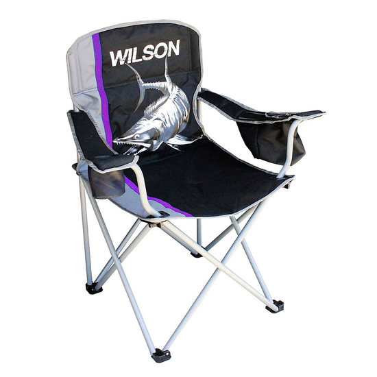 Wilson Deluxe Purple Camping/Fishing Chair with Lined Cooler Bag and Cup Holder