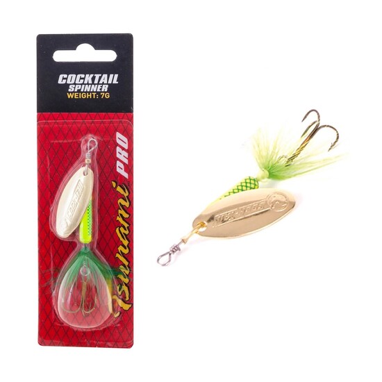 7gm Chartreuse/Gold Tsunami Cocktail Spinner Lure