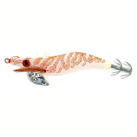 2.5 Inch Tsunami Pro Squid Jig Lure with Holographic Red Eyes - Orange/White