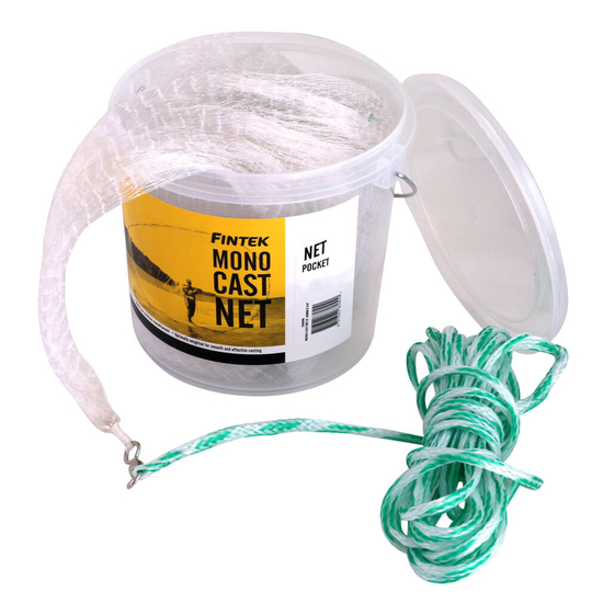 Jarvis Walker Fintek 9ft Bottom Pocket Mono Cast Net with 1 Inch Mesh