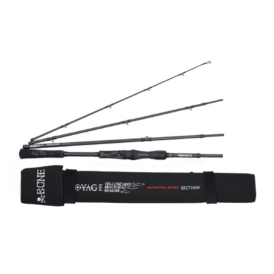 Bone Voyage Expedition 734MH Fast Baitcaster PE 1-2 Travel Rod - 4 Piece