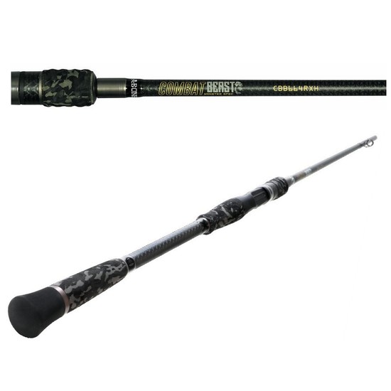 Bone Combat Beast Fast Taper Carbon 2 Piece Baitcaster Fishing Rod