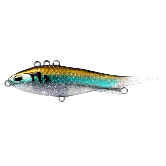 Bone Hero Darter 90mm 16g Sinking Soft Vibe Lure Multi Action - CYAN GOLD