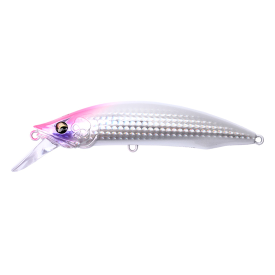 Bone Toughfia Mack Minnow 115mm 51g Sinking Hard Body Lure - PINK HEAD CHROME