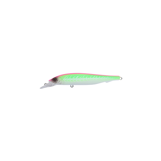 Bone Toughfia Yellowcheek Jerk 70mm 7g Fishing Lure - Fluorocent Pink Green