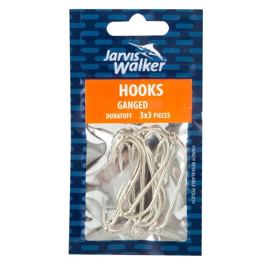 3 Sets of 3 Jarvis Walker Size 6/0 Duratuff Gang Hooks - 3 x 3 Ganged Hooks