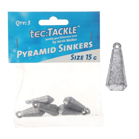 5 Pack of Jarvis Walker Size 15g Pyramid Sinkers