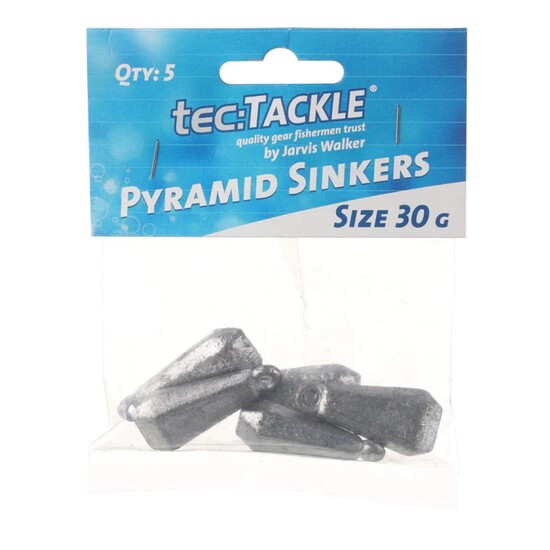 5 Pack of Jarvis Walker Size 30g Pyramid Sinkers