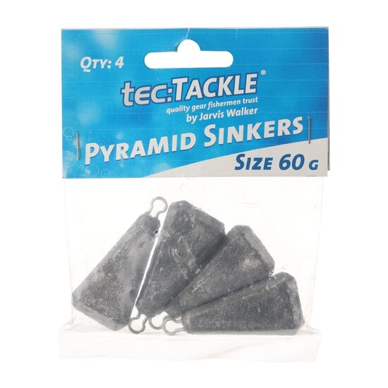 4 Pack of Jarvis Walker Size 60g Pyramid Sinkers