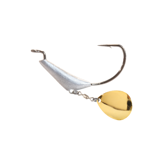 TT Lures Chinlockz Spinz 1/4oz Size 3/0 Jighead With Gold Colorado Blade-2 Pack
