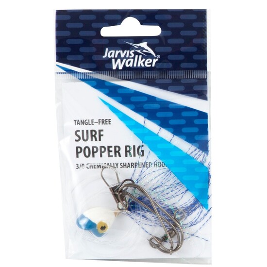 Jarvis Walker Tangle Free Surf Popper Rig With Size 3/0 Chem Sharp Ganged Hooks