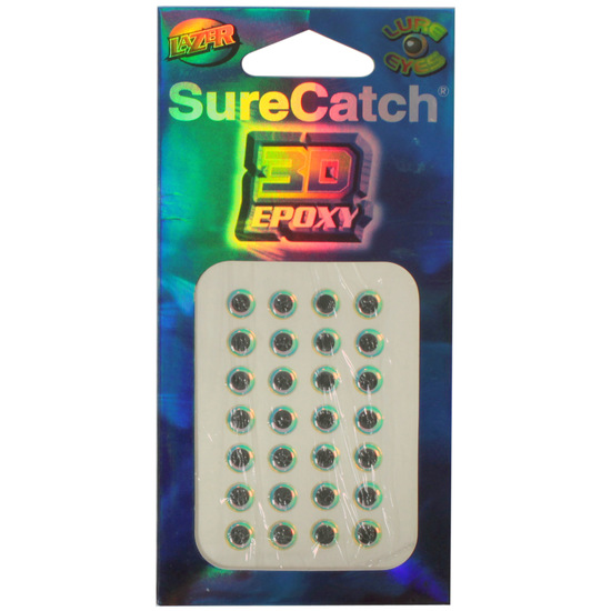 Surecatch 3D Fishing Lure Eyes - Stick On 3D Lazer Epoxy Eyes