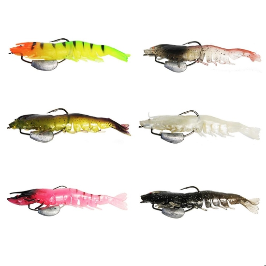 Fishart 3.5 Inch Supa Shrimp 12g Pre-Rigged Weedless Soft Bait Lure