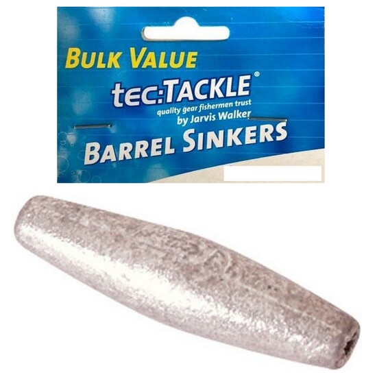 100 Pack of Jarvis Walker Size 00 Barrel Sinkers - Bulk Value Pack