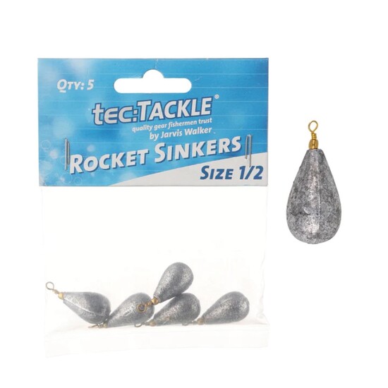 5 Pack of Jarvis Walker Size 1/2 Rocket Sinkers