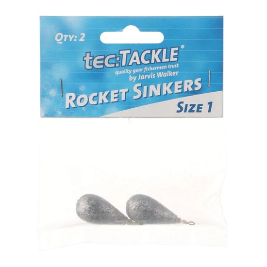 2 Pack of Jarvis Walker Size 1 Rocket Sinkers - 27gm Bomb and Swivel sinkers