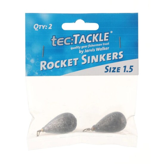 2 Pack of Jarvis Walker Size 1.5 Rocket Sinkers - 40gm Bomb and Swivel Sinkers