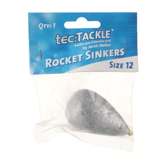 1 Pack of Jarvis Walker Size 12 Rocket Sinkers - 340gm Bomb and Swivel Sinker