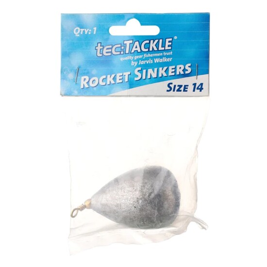 1 Pack of Jarvis Walker Size 14 Rocket Sinkers - 400gm Bomb and Swivel Sinker