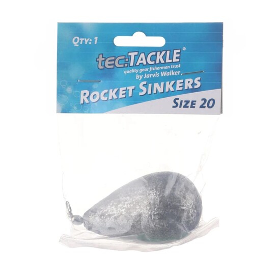 1 Pack of Jarvis Walker Size 20 Rocket Sinkers - 560gm Bomb and Swivel Sinker