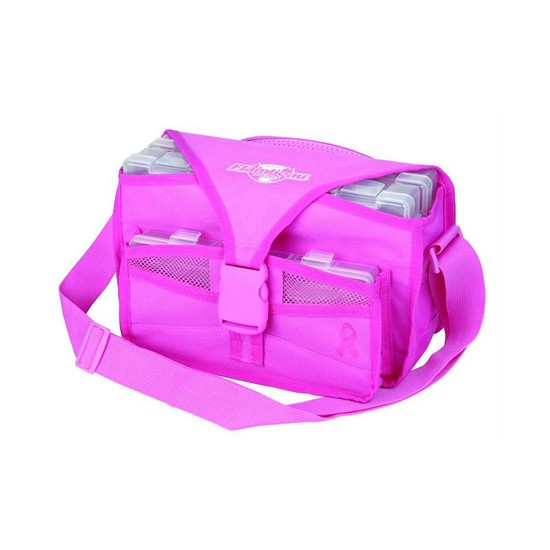 Flambeau Pink Kwikdraw Softside Tackle Bag With 3 Tackle Trays