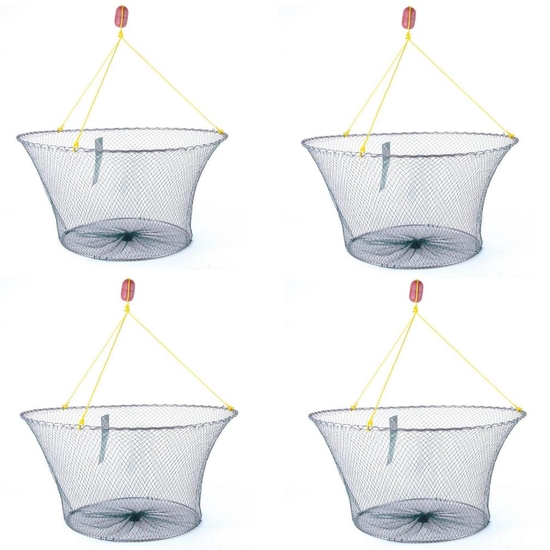 4 x Jarvis Walker Net Factory Double Ring Yabby Drop Nets with 1 Inch Mesh
