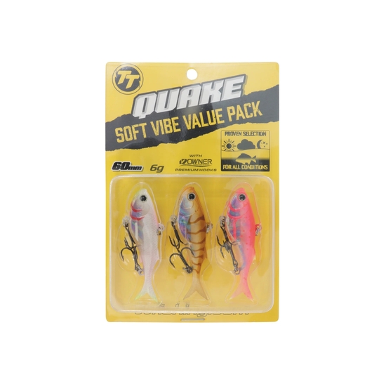 TT Lures 60mm Quake Soft Vibe Value Pack - 3 Lure Multi-Pack