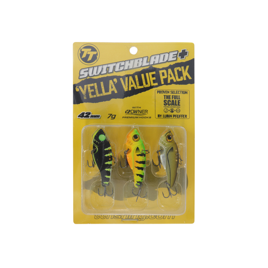 TT Lures 42mm Switchblade+ Yella Vibin' Value Pack - 3 Lure Multi-Pack