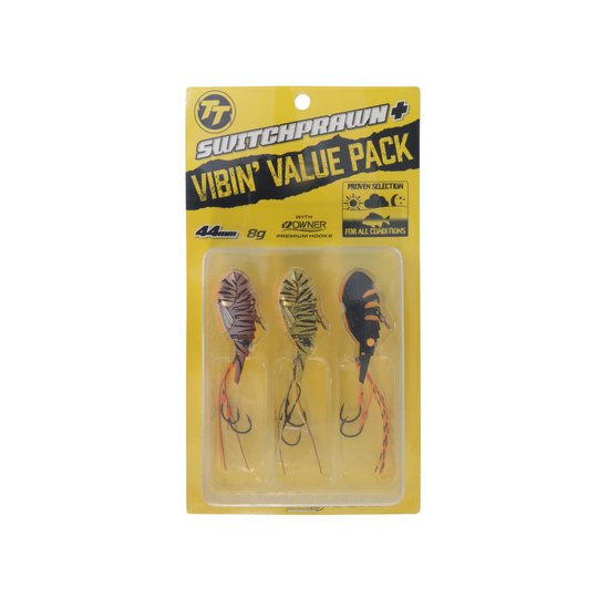 TT Lures 44mm Switchprawn+ Vibin' Value Pack - 3 Lure Multi-Pack