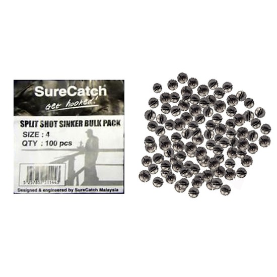 NEW SPLIT SHOT SINKER BULK PACK - Size 4 x 100 PIECES