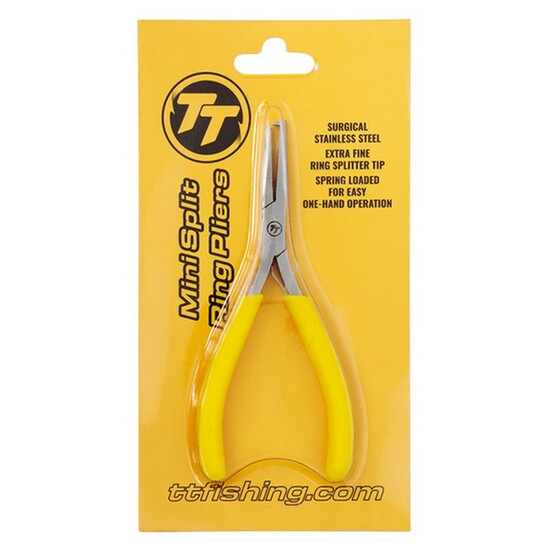 TT Fishing 4.5" Stainless Steel Mini Split Ring Pliers with Spring Loaded Handle