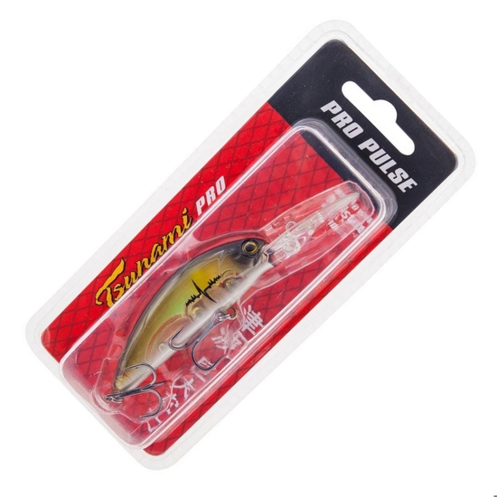 Tsunami Pro Pulse 50mm Hard Body Lure with Mustad Trebles - Black/Green/Clear