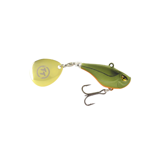 TT Lures Flashpoint+ 33mm Tail Spinner Vibe Lure - MATTE OLIVE