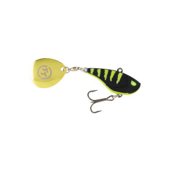 TT Lures Flashpoint+ 33mm Tail Spinner Vibe Lure - BLACKTREUSE