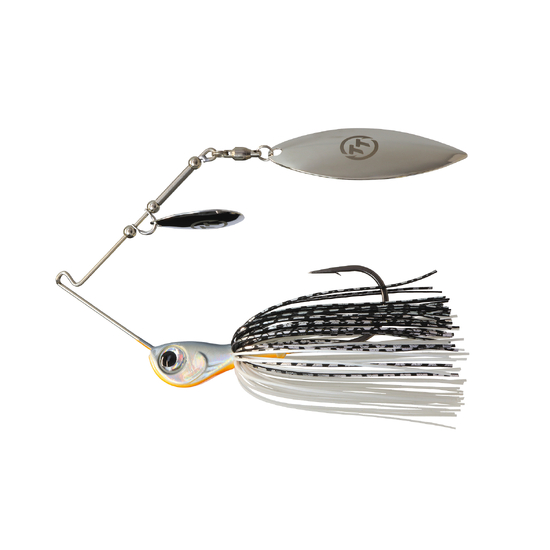 TT Lures 3/8oz Tornado+ Tandem Blade Spinnerbait Lure - WHITE NIGHT
