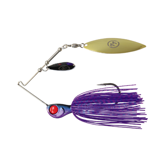 TT Lures 3/8oz Tornado+ Tandem Blade Spinnerbait Lure - PURPLE DEMON