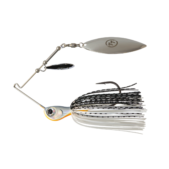 TT Lures 1/2oz Tornado+ Tandem Blade Spinnerbait Lure - WHITE NIGHT