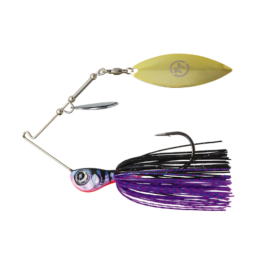 TT Lures 1/2oz Tornado+ Tandem Blade Spinnerbait Lure - PURPLE BLACK