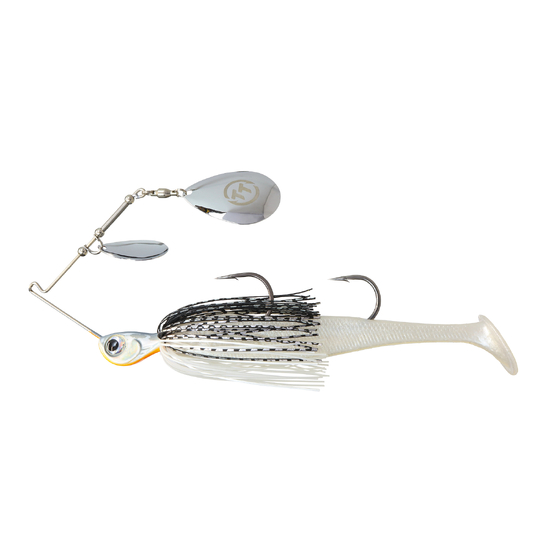 TT Lures 1/2oz Tornado+ Double Colorado Rigged Spinnerbait Lure - WHITE NIGHT