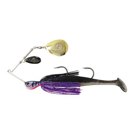 TT Lures 1/2oz Tornado+ Double Colorado Rigged Spinnerbait Lure - PURPLE BLACK