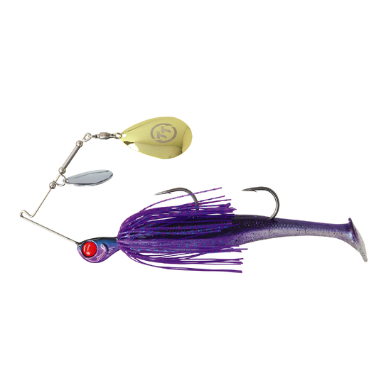 TT Lures 1/2oz Tornado+ Double Colorado Rigged Spinnerbait Lure - PURPLE DEMON