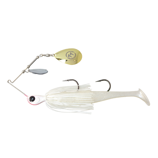 TT Lures 1/2oz Tornado+ Double Colorado Rigged Spinnerbait Lure - PEARL 