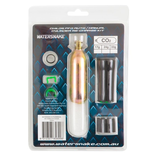 Watersnake Auto/Manual Inflatable Child PFD 17gm Cylinder Recharge Kit