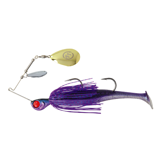 TT Lures 3/4oz Tornado+ Double Colorado Rigged Spinnerbait Lure - PURPLE DEMON