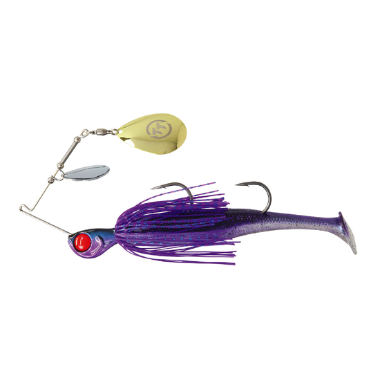 TT Lures 1oz Tornado+ Double Colorado Rigged Spinnerbait Lure - PURPLE DEMON