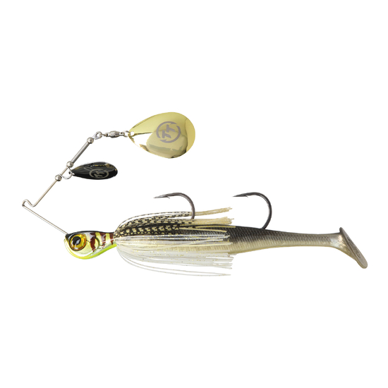 TT Lures 1oz Tornado+ Double Colorado Rigged Spinnerbait Lure - GOLD GLIMMER