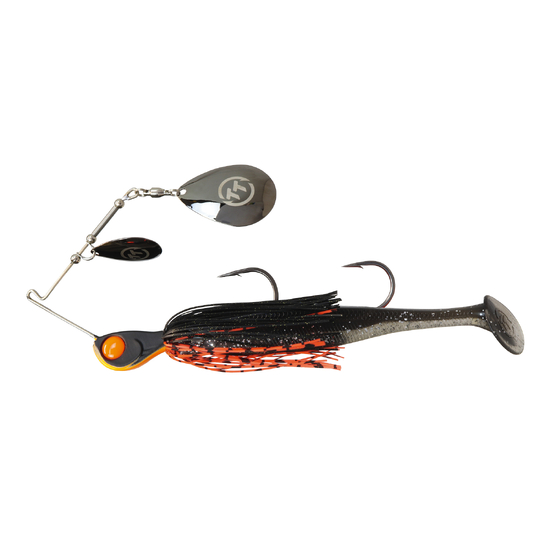 TT Lures 1oz Tornado+ Double Colorado Rigged Spinnerbait Lure - ORANGE NIGHTMARE