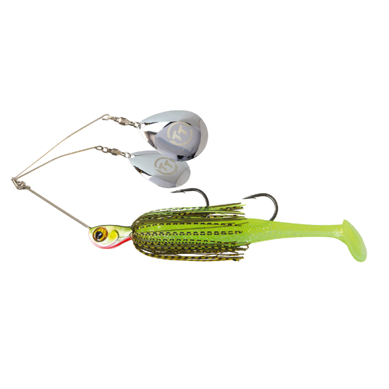 TT Lures 3/4oz Tornado+ Twin Spin Rigged Spinnerbait Lure - MOSSY