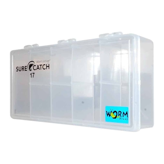 Surecatch #17 Small Wormproof Fishing Tackle Box - 5 Compartment Tackle Tray